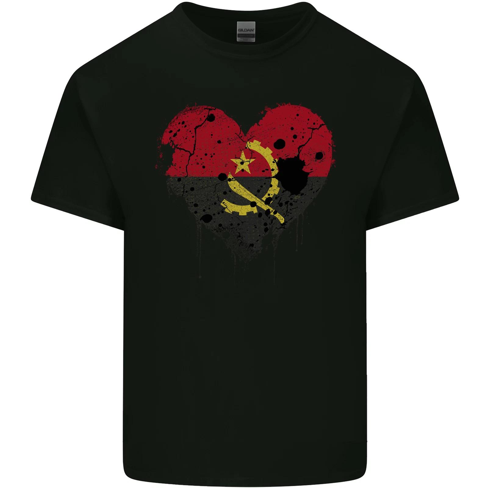 Love Angola Flag Angolan Day Football Kids T-Shirt Childrens S