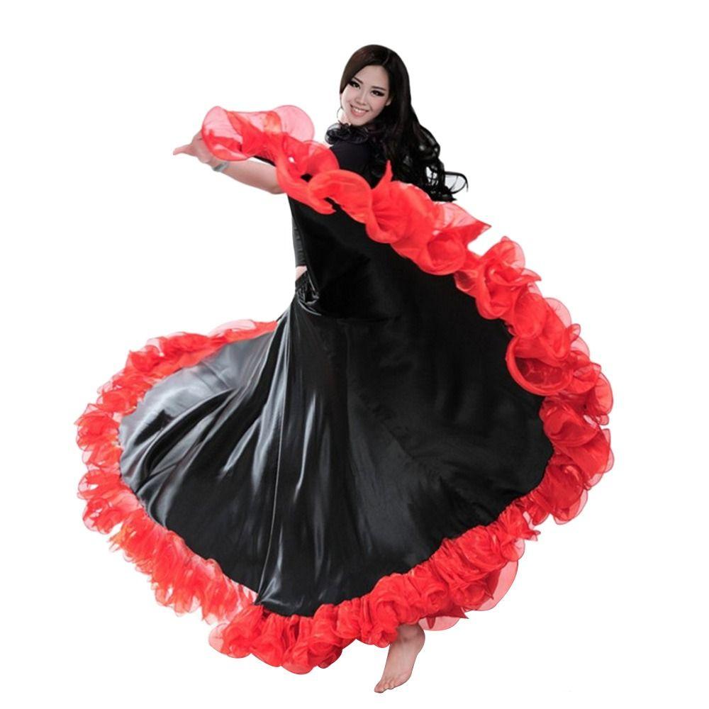 Großer Schwung Bauchtanzkostüme Polyester Großer Schwungrock Mode Zigeunerinnen Rock Tanz