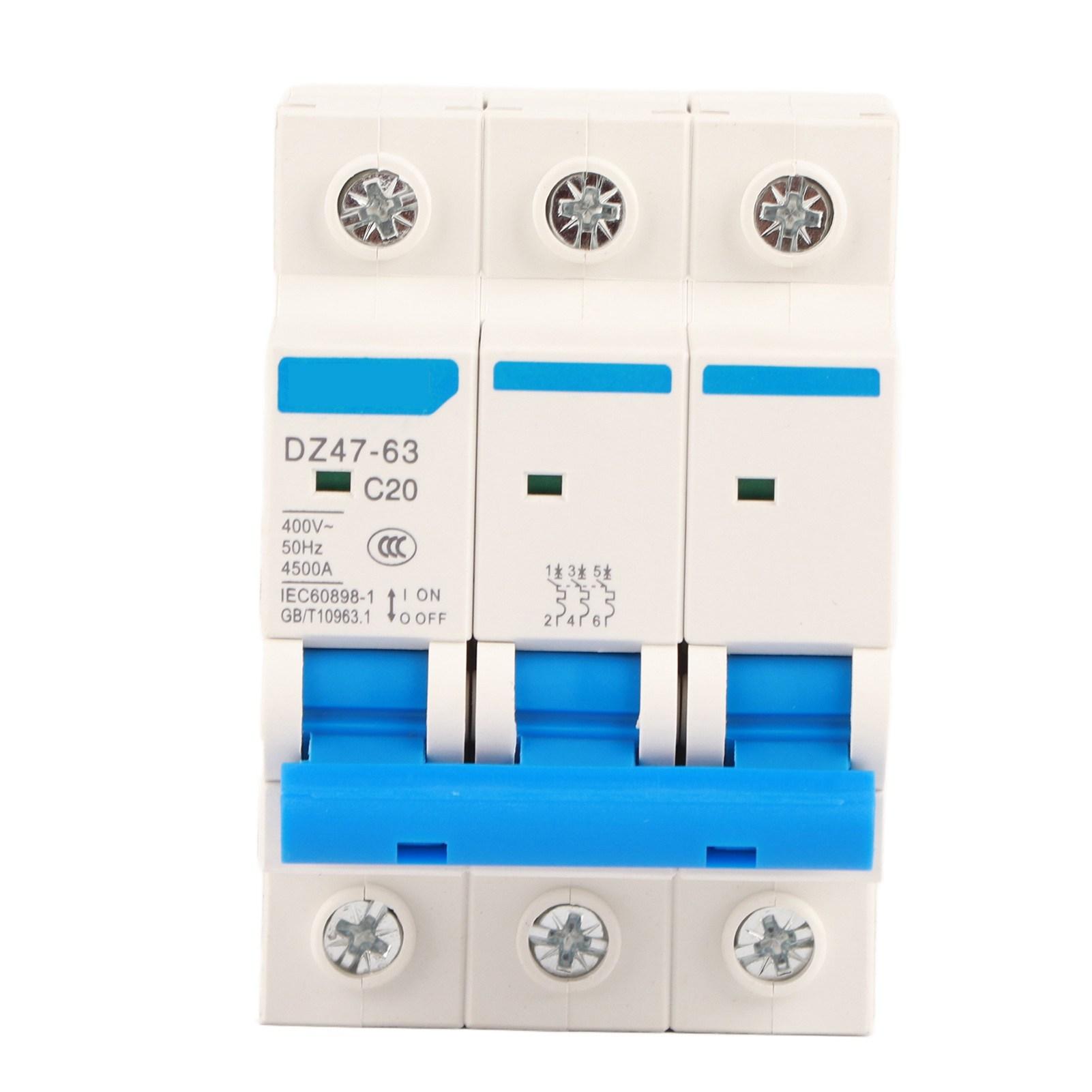 

AC 400V 6101620A 3 Pole Miniature Circuit Breaker MCB Safety Breaker DZ4763 (20A)