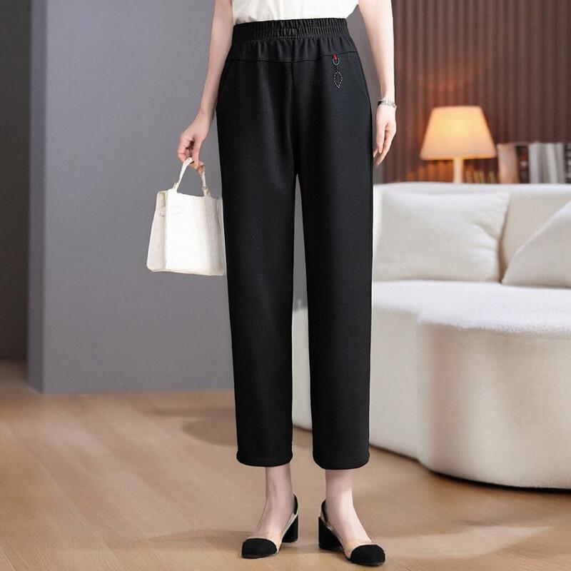 Pa Si Te Women's Tapered Elastic Waist Casual Pants