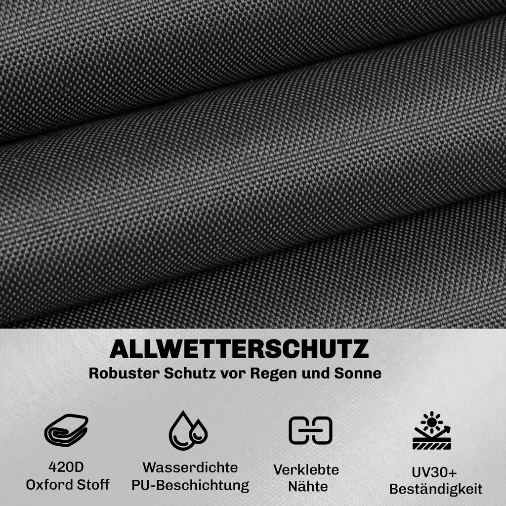 Garden Furniture Cover, Waterproof Patio Furniture Cover with Air Vent, 420D Oxford Fabric, 125 X 125 X 74 Cm, Black