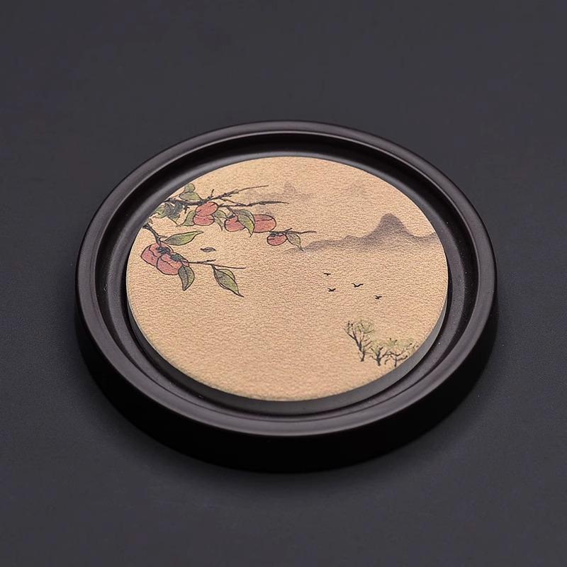 Retro Untersetzer im chinesischen Stil, wasserabsorbierend, rutschfest, Hitzeschutz-Platzsets, Teezeremonie-Zubehör, Neu