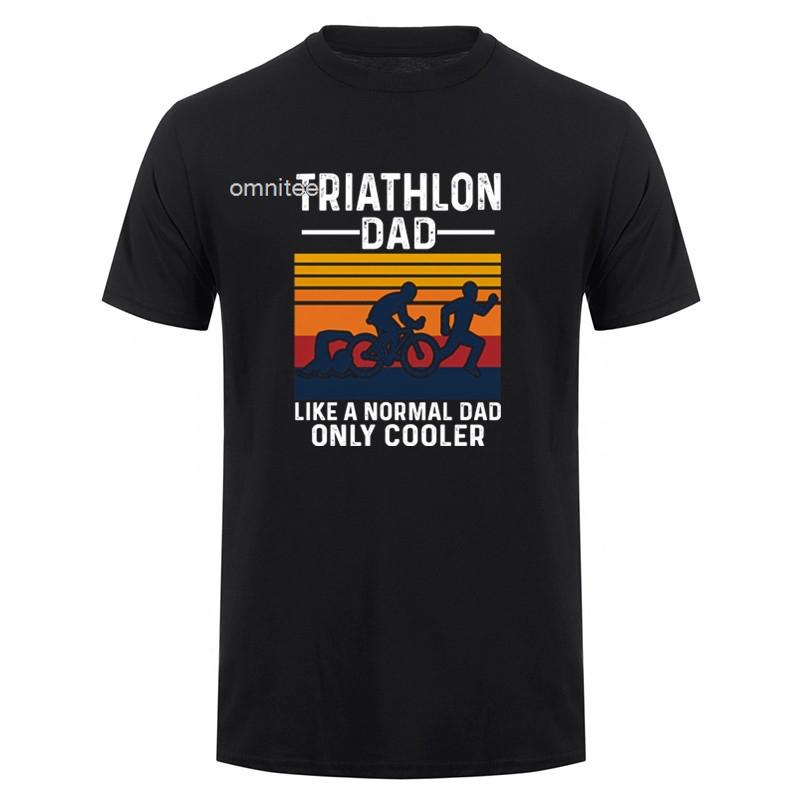 Funny Triathlon Design for Unisex Dad Swim Bike Run Triathletes TShirt Graphic Cotton Streetwear Short Sleeve Gift T Shirts HJ015