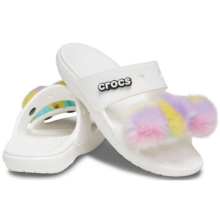 Crocs Classic Fur Sure Trendy Sandals Men Sandals White 207405-100