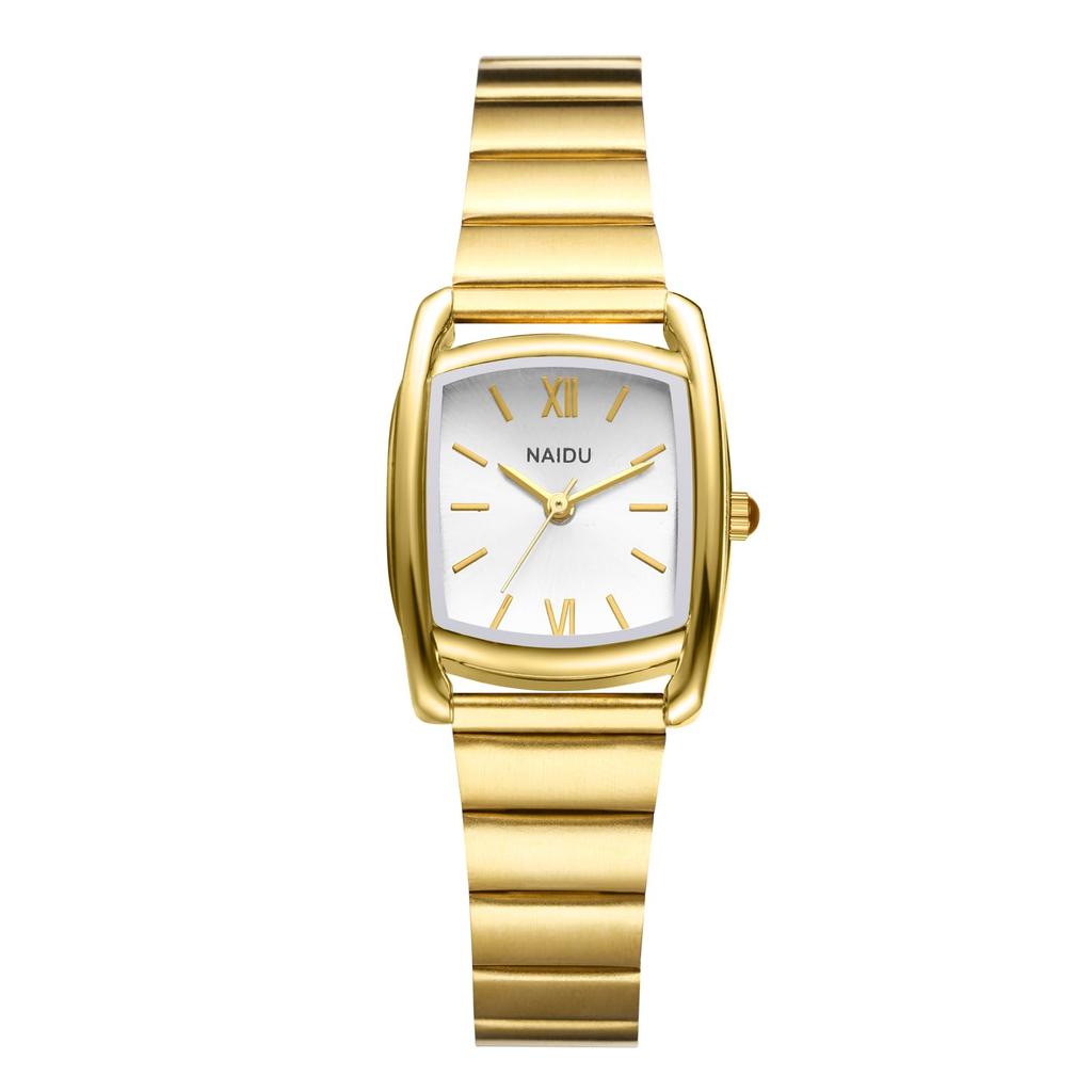 Women's Square Stainless Steel Gold Watch: Analog Display, Waterproof, Stylish Quartz Watch, Gold, Fashion Watch for Women - Perfect Gift for