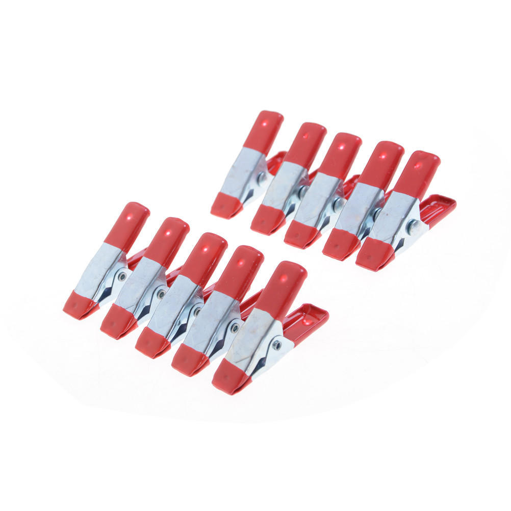 10Pcs Metal Spring Clamps 2" Clip Soft Plastic Tips Grip Photos Craft