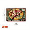 Vintage Metal Blekskilt New Orleans Gumbo Køkkenindretning Vægkunst Plak Rustik Bar