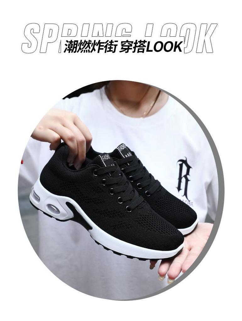 2025 Women's Korean Fashion Trend Sneakers: Soft Sole, Breathable Running Shoes with Air Cushion.