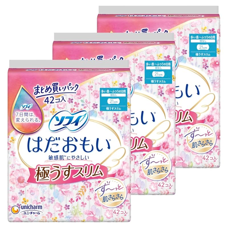 

[Bulk purchase] Sophie Hadamoi Extremely thin and slim a lot of daytime ordinary daily use no wings 21cm 126 pieces (42 pieces x 3 pieces set)