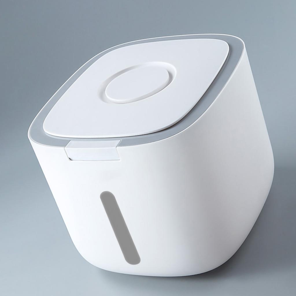 Rice Storage Box Sealed Moistureproof Thicker Portable Removable Storage Tank for Home Kitchen Large Size Grey