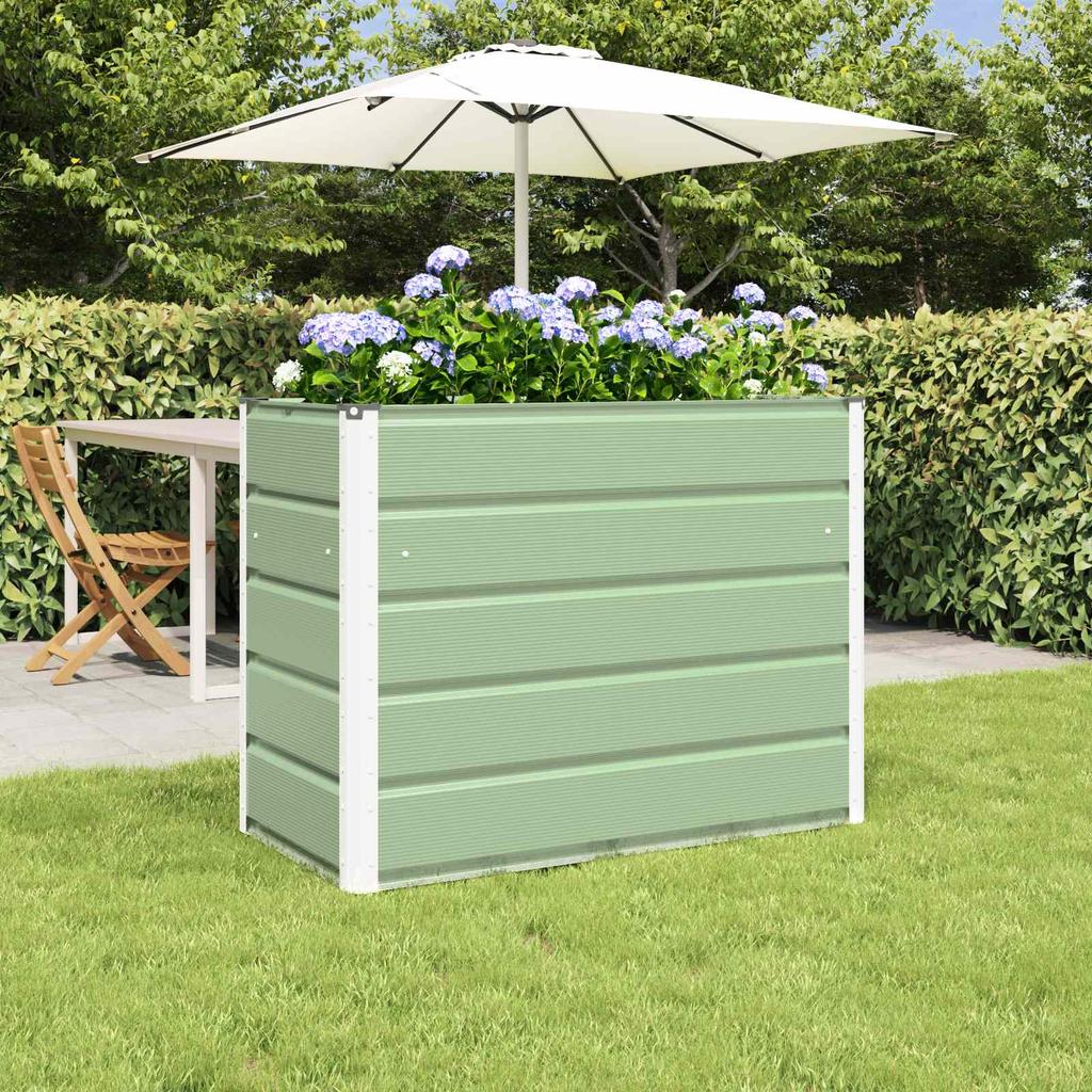 Planter Box Pastel Green 100 X 50 X 77 Cm Galvanized Steel
