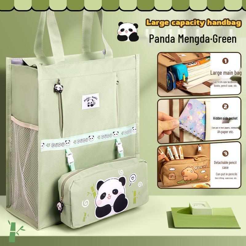 Capibara Canvas School Handbag - Art & Homework Storage with Zipper