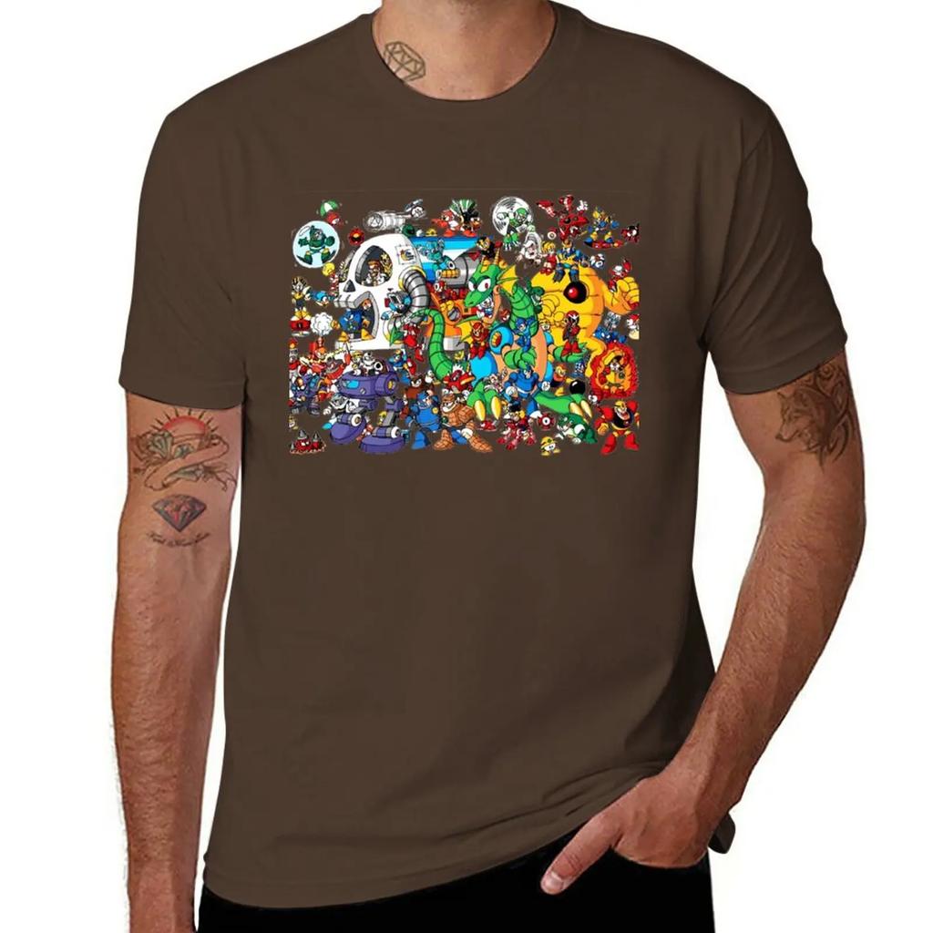 Mega Man and all of his enemies T-Shirt kawaii clothes summer tops black t shirt t shirts for pack