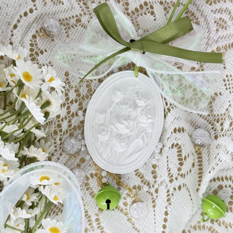 1pcCar Rose Flower Aroma Hanging Decoration Bedroom Wardrobe Aroma Plaster Pendant Diffuser Stone Hanging Decoration Wedding Gif