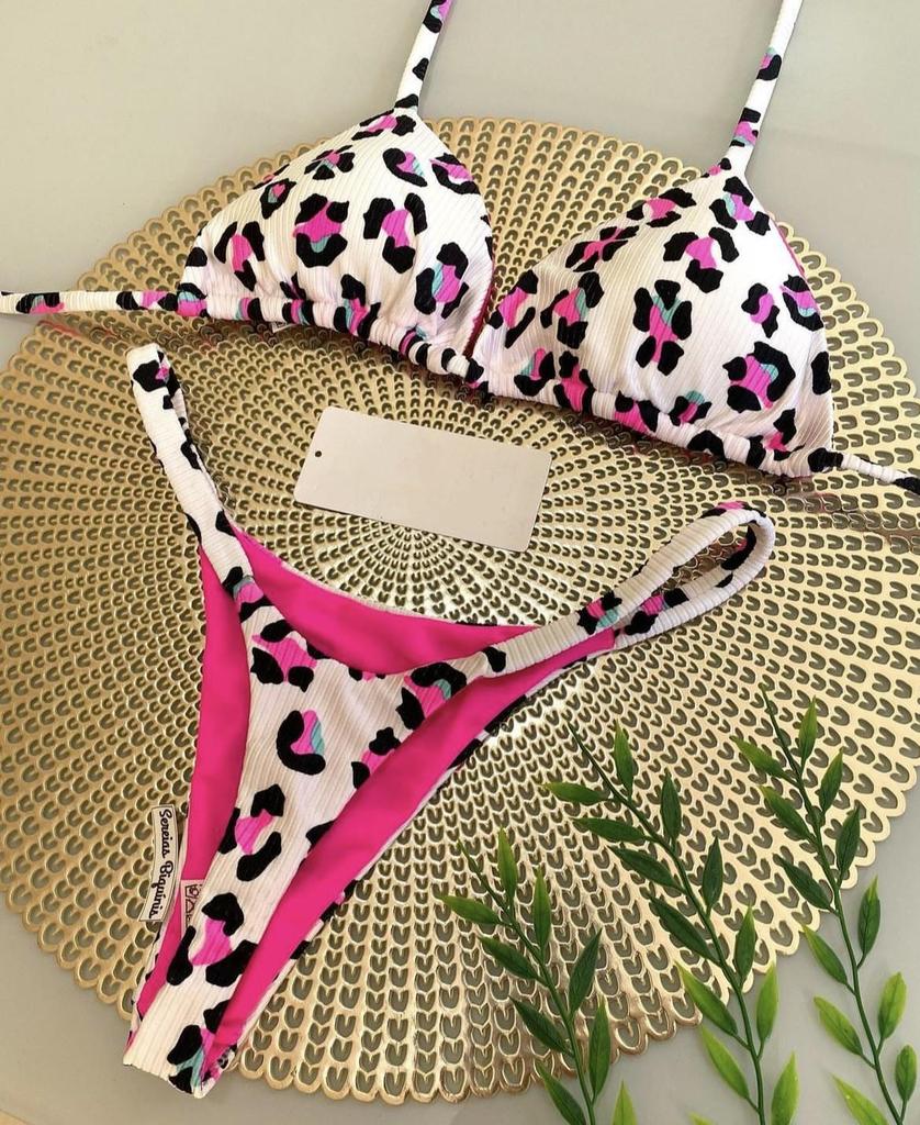 2024 European & American Stylish Bikini: Special Fabric Print, Sexy Beach Swimsuit for Women