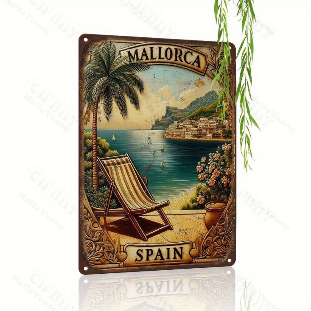 Vintage Mallorca Island Travel Poster Aluminum Wall Art Sign for Home Garden Garage Outdoor Bars Cafes Clubs Unique Holiday Gift