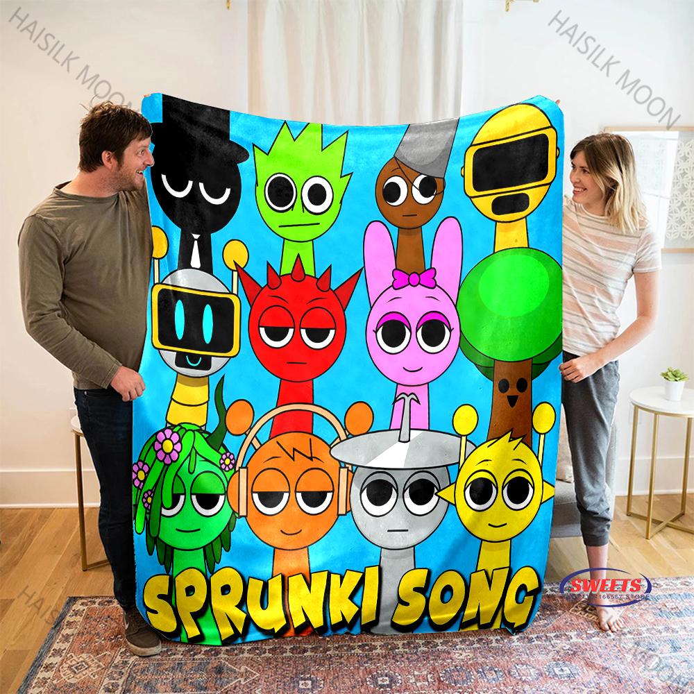 New Products Shipped Quickly! Music Theme S-Sprunki Printed Blanket Office Beach Camping Shawl Blanket Gift for Family & Friends