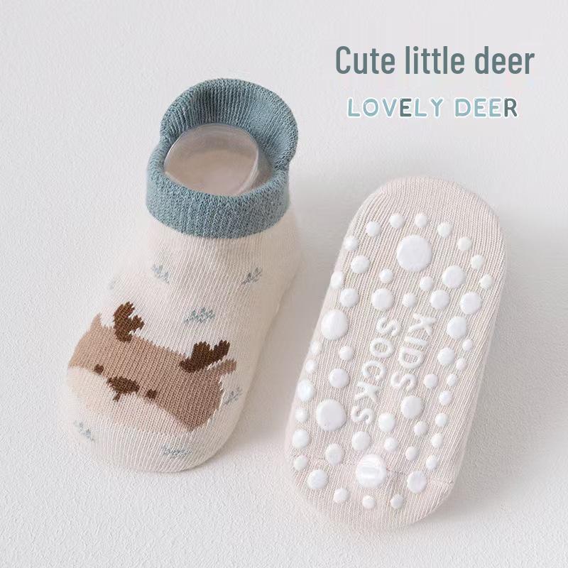 

Baby Non-Slip Cotton Socks - Thin Indoor Ankle Socks for Toddlers (Spring, Summer, Autumn) L/3-5 years/13-15CM