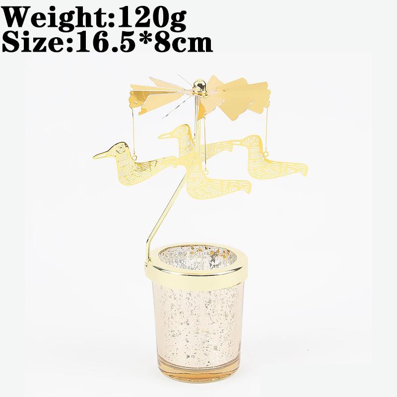 Love Wedding Candle Holders Snowflake Deer Fairy Rotating Candlestick Metal Tray Romantic Home Decoration Christmas Ornament