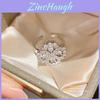 24k Gold Plated Zircon Flower Ring For Ladies With Retro Palace Style Accessory