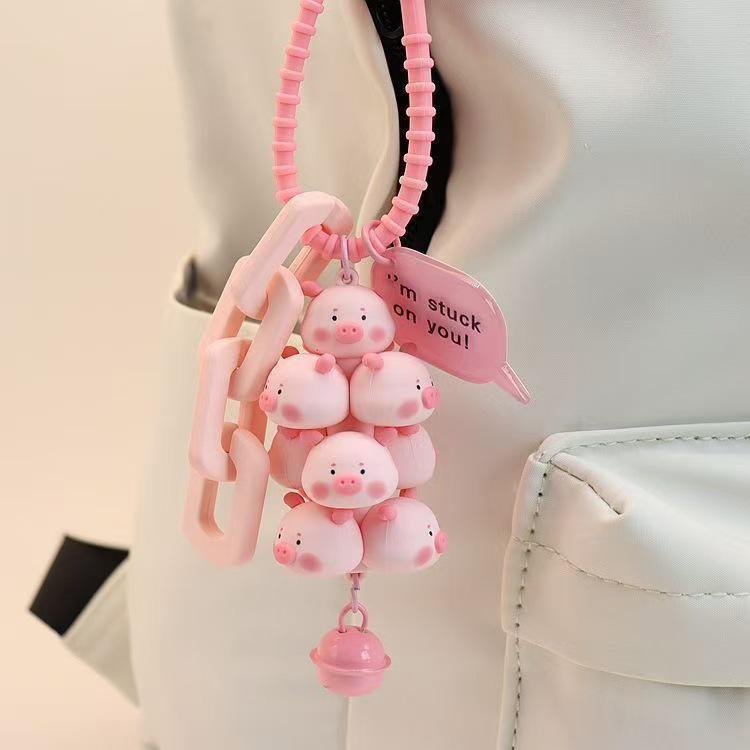 

Charming Piggy Cartoon Keychain Pendant for Backpacks - Cute, Anti-lost Design for Students and Couples