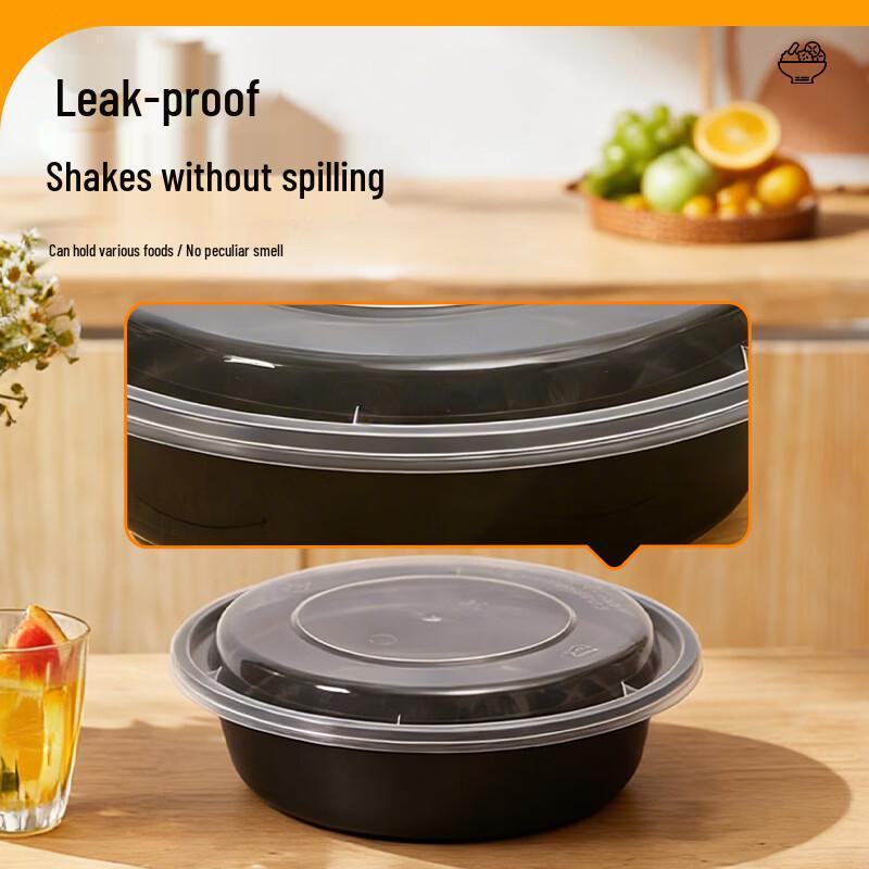 900ml Black Round Disposable Takeout Containers