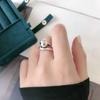 Sam Panda 925 Silver Simple Ring For Women Fine Jewelry Finger Adjustable Open Vintage Big Ball Ring For Party Birthday