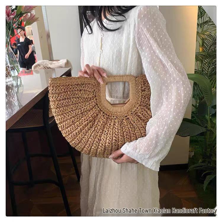 Handmade French Bohemian Crescent Woven Tote Bag