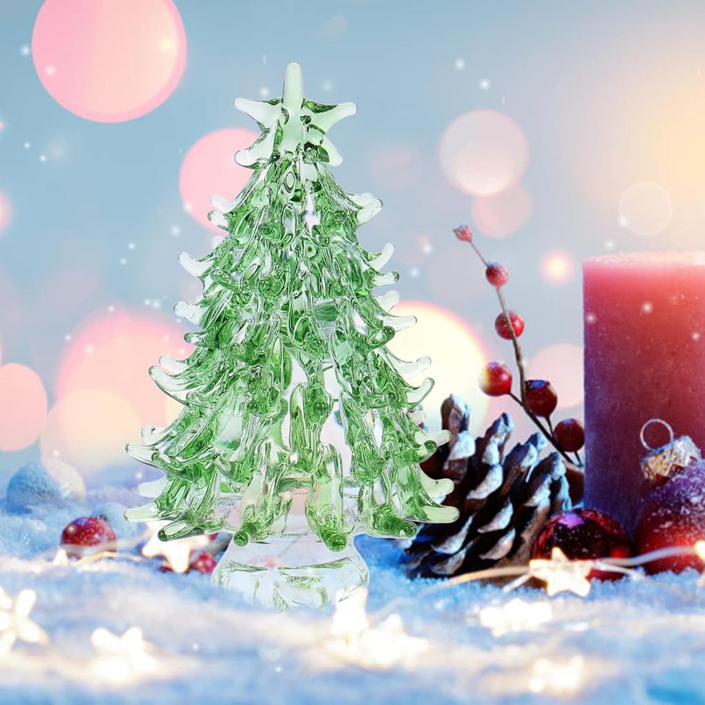 Mini Christmas Tree Figurine Crystal Decoration Tabletop Xmas Tree for Festive Home Decor Holiday Table Decoration and Party Supplies for Weddings