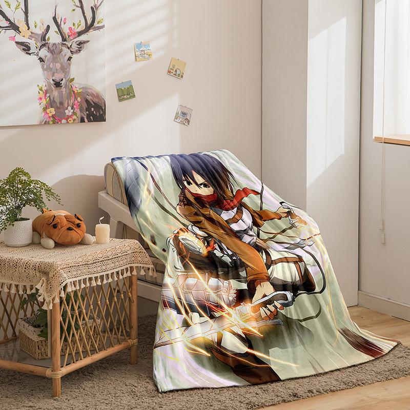 Attack On The Giant Series Flannel Blanket 3D Printed Sofa Blanket Thickened Blanket