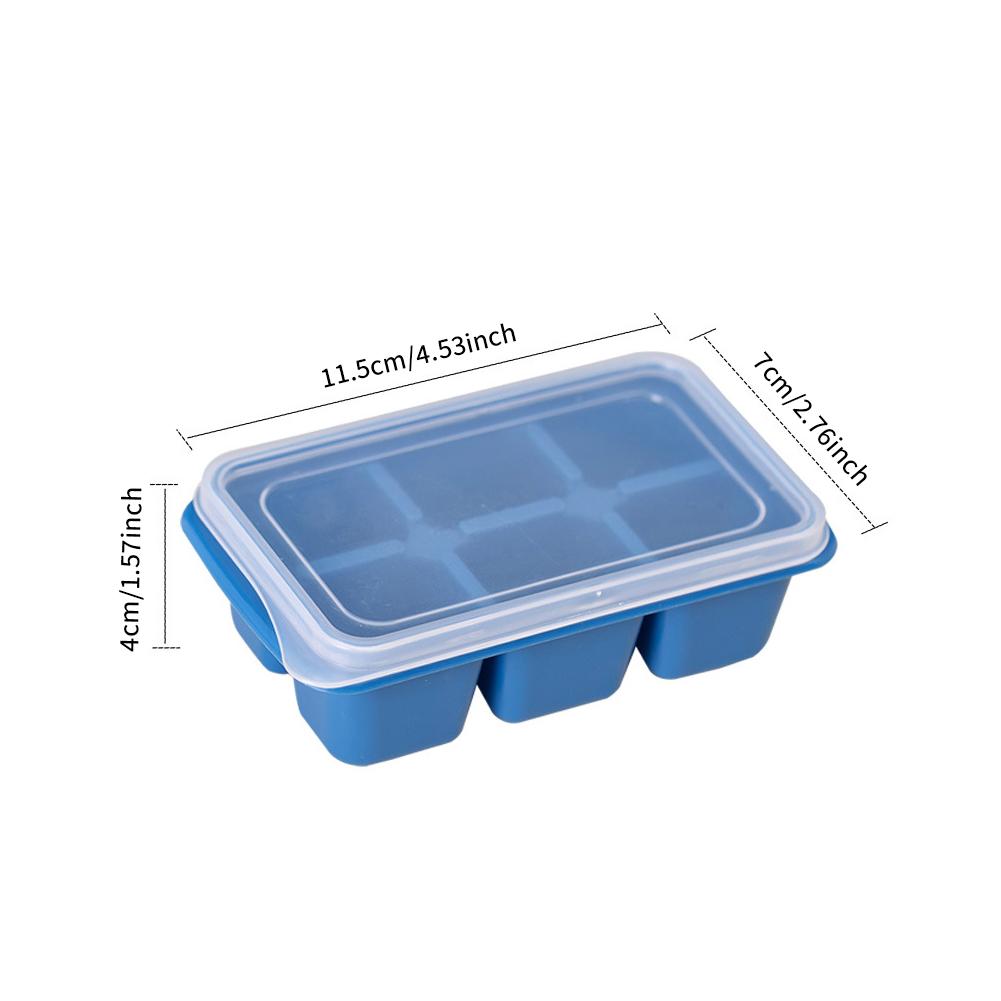 6 Grid Reusable Ice Cube Molds Easy To Take Off Ice Tray Refrigerator Icebox for Summer Juice Drinks Wine Cocktails Whiskey