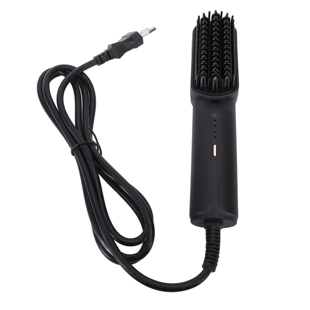Hair Straightener Comb Hair Straightening Curling Brush Small and Exquisite Comb for Travel Black