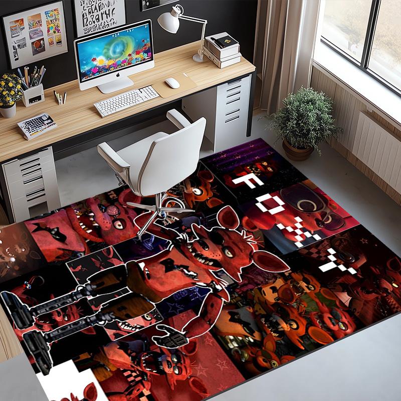 Five Nights at Freddy's Pattern Rug, Indoor/Outdoor Mat, for Picnic, Gameroom, Bedroom, Office, Living Room, Home Decor Carpet, Birthday Gift