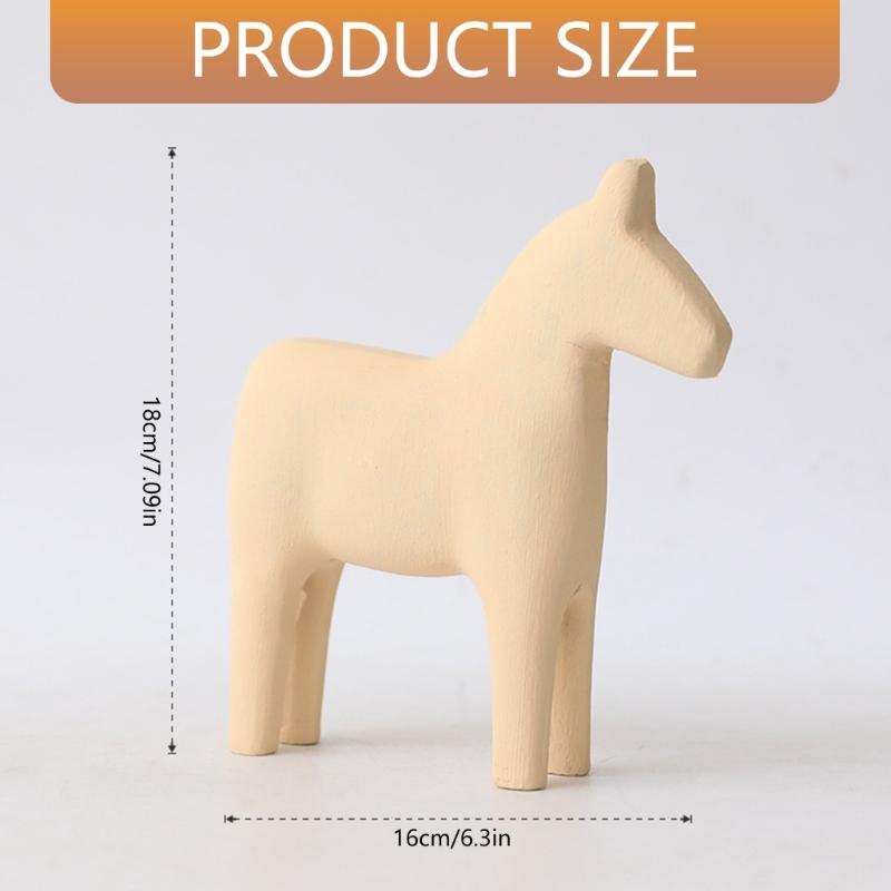 Stylish Swedish Dala Horse Figurine Art Piece Animal Statue for Bookshelves Desk Shelf Minimalist Room Aesthetic Decors