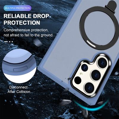 Folding Holder For Magsafe Clear Case For Samsung Galaxy S25 S22 Ultra S24 Plus S23 FE Magnetic Wirelesss Charge Lens Stand Cove
