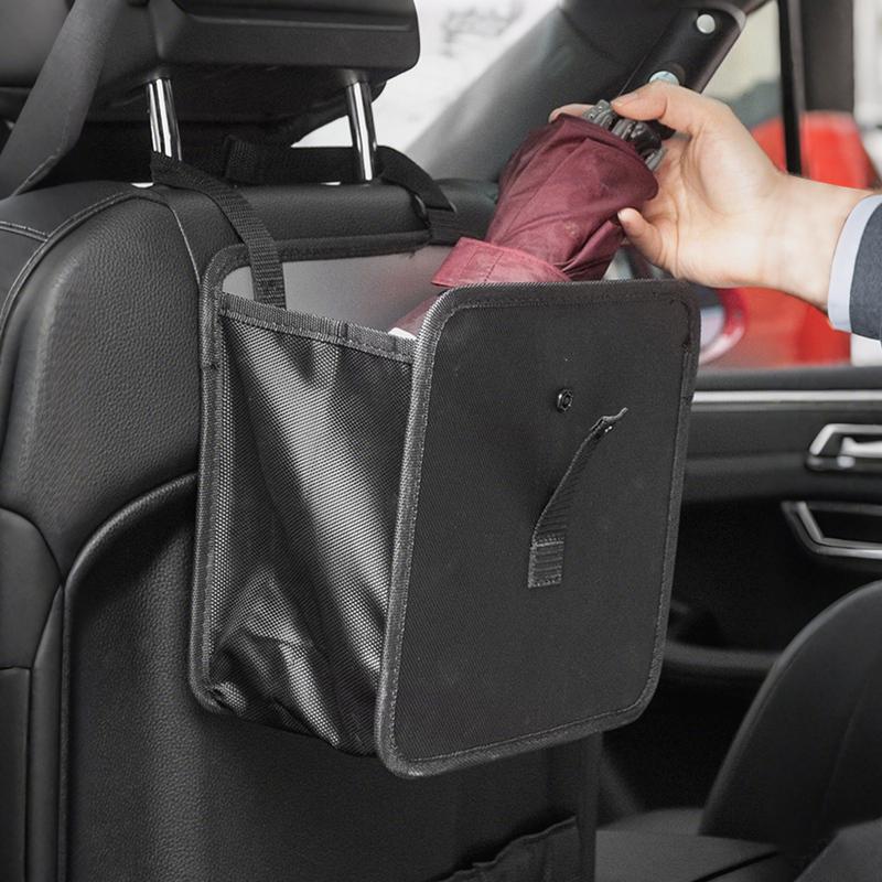 1pc Auto Accessories Car Seat Back Waterproof Storage Hanging Garbage Bin Large Capacity Multifunction Foldable Organizer Bag