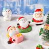 Christmas Cartoon Resin Santa & Snowman Couple Micro Landscape Ornaments