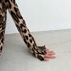 Women Spring Pagoda Long Sleeve Leopard Print O-neck Dress Summer Casual Slim Above Knee Backless High Waist Slit Short Dresses