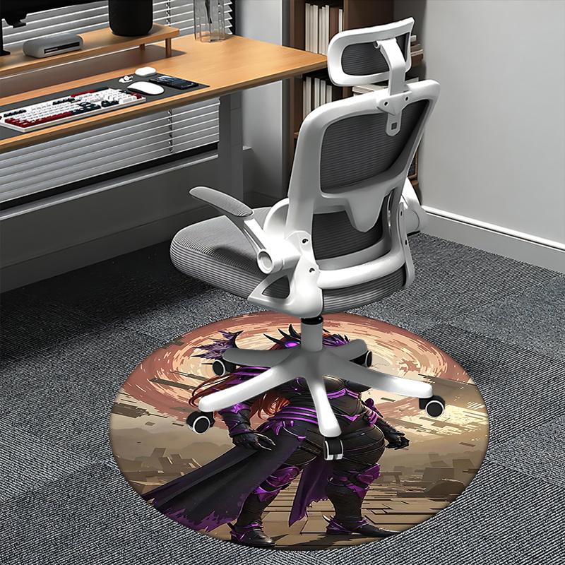 

Purple Warrior Armor,Fantasy Battle Suit Chair mat Round Rug Office carpet, Non slip, Suitable for Living Rooms, Bedrooms decor.1205369a 80cm by 80cm