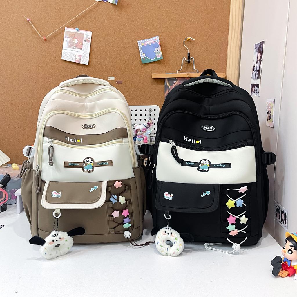 Schoolbag schoolbag ins niche junior high school girls and primary school students large capacity 1011 new high value cute contrasting backpack