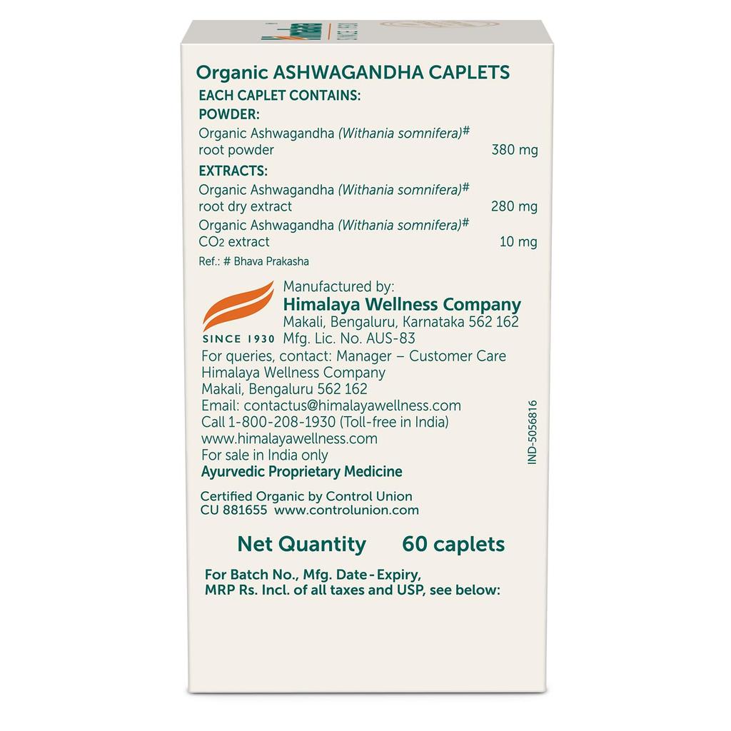 Himalaya Organic Ashwagandha 670Mg, 60 Tablets | Stress Relief Supplement For Energy, Relaxation And General Wellness