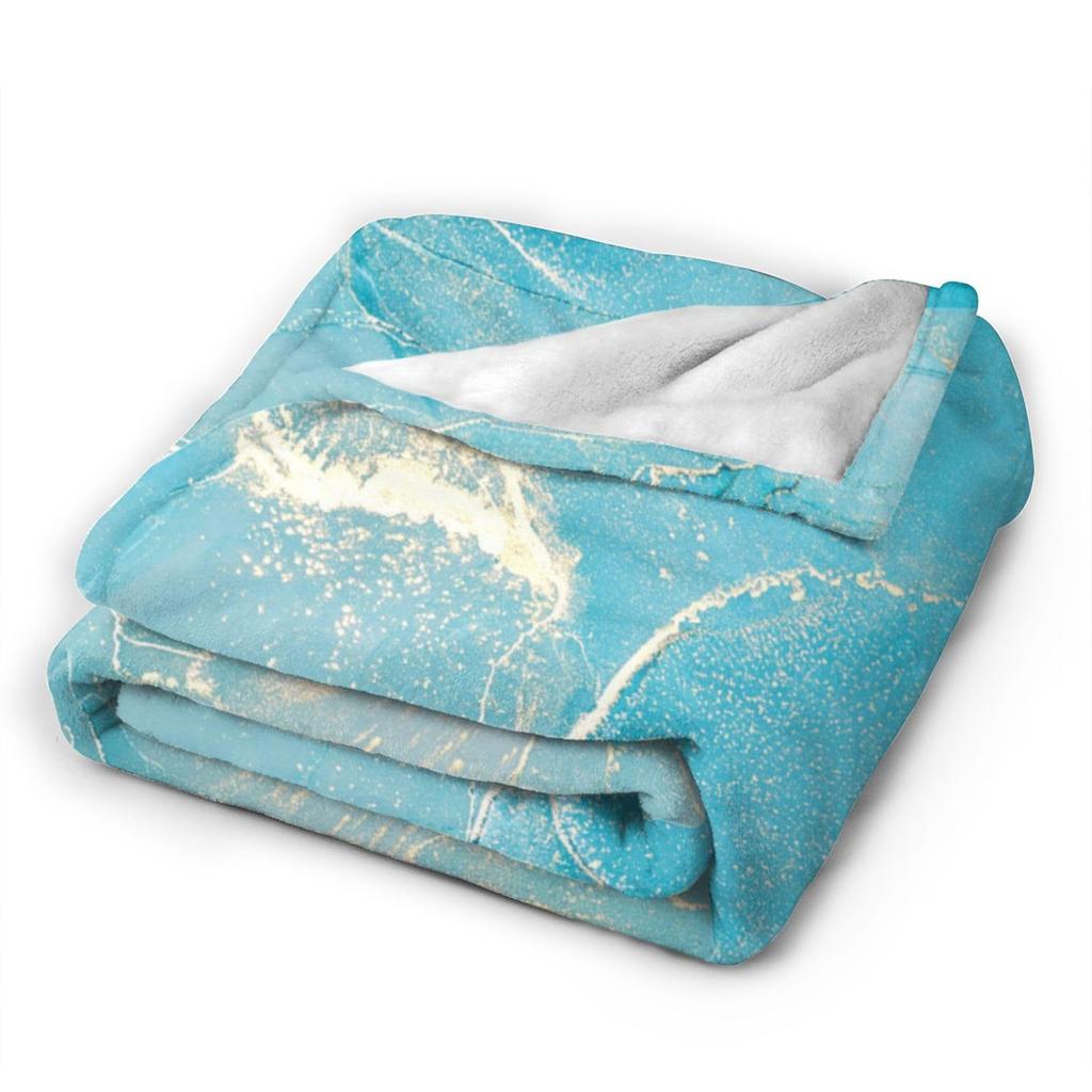 Blue marble pattern Printed Blanket for Sofa Bed Travel Camping Living Room Office Conditioning Blanket for All Seasons Gifts