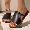 Fashion 2025 New Women's Shoes Round Head Cross Flat Summer Sandals Simple Casual Comfortable Women Wear Slippers Beach Slippers