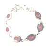 Rose Chalcedony Gemstone 925 Sterling Silver Jewelry Handcrafted Bracelet 8.5" RB-3-12