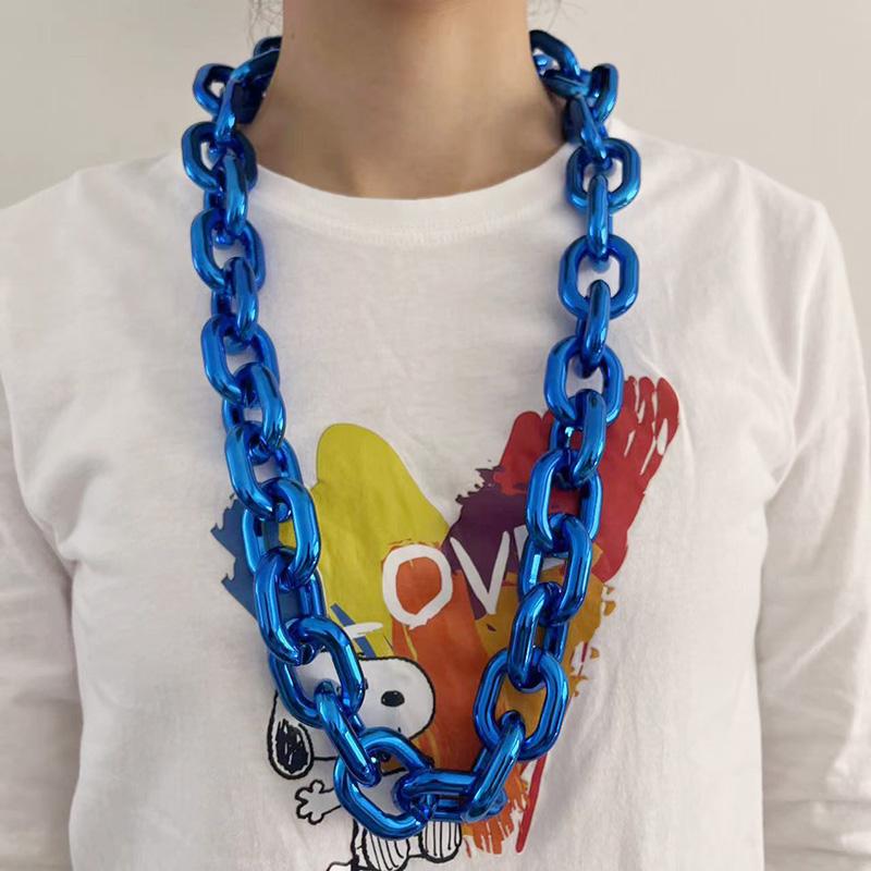 Hip Hop Punk Kunststoff Halskette Dicke Kette Kubanische Kette Festival Leistung Party Geschenk Fan Zubehör