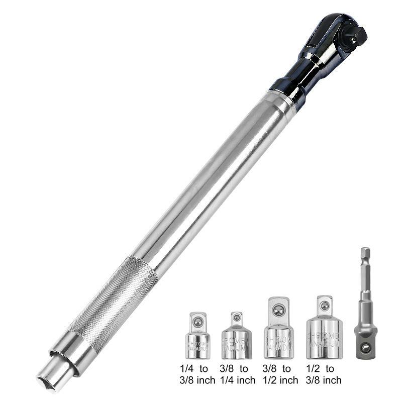 1 Satz Knarrenschlüssel Hohes Drehmoment Auto Reparaturwerkzeug Offset Schlagverlängerungsschlüssel 1/2 Manuell Automatisch All-in-One 4 Adapter