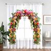 1pc Window Sheer Curtain Living Room Bedroom Dining Room Corridor Office Gym Romantic Warm Flowers Valentine's Day Roses Translucent