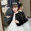 Children Wedding Faux Fur Wrap Evening Dress Bolero Cape Wedding Shawl