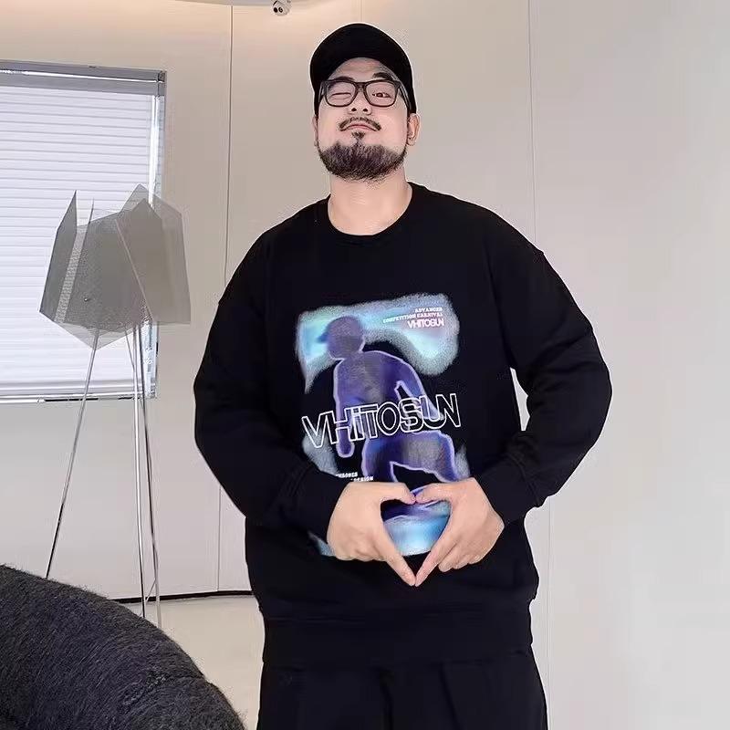 Printed soft high quality fabric wrinkle-resistant men's street sports casual breathable loose fashion trend comfortable long-sleeved tops