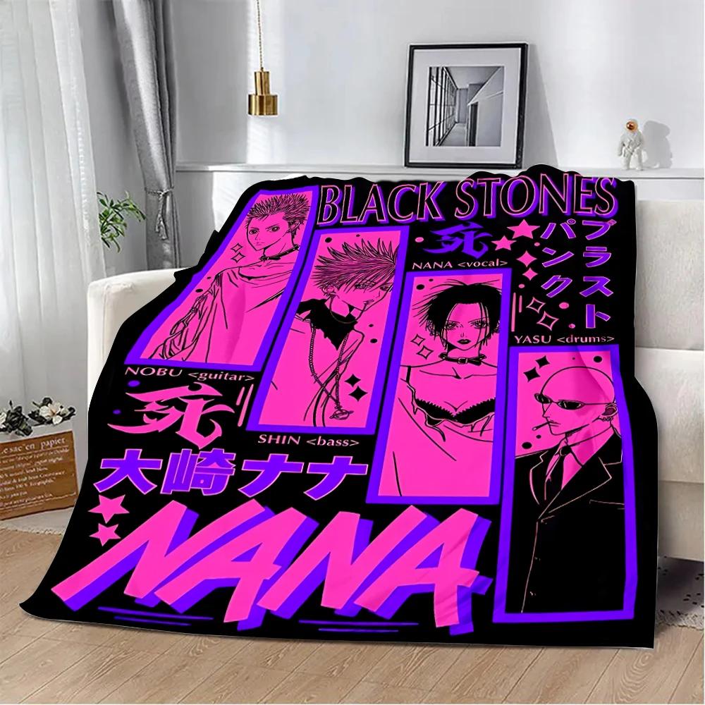 Anime Girls Nana Flannel Blanket 3d Printed Picnic Blankets Warm Soft and Comfortable Throw Blanket Home Travel Birthday Gift